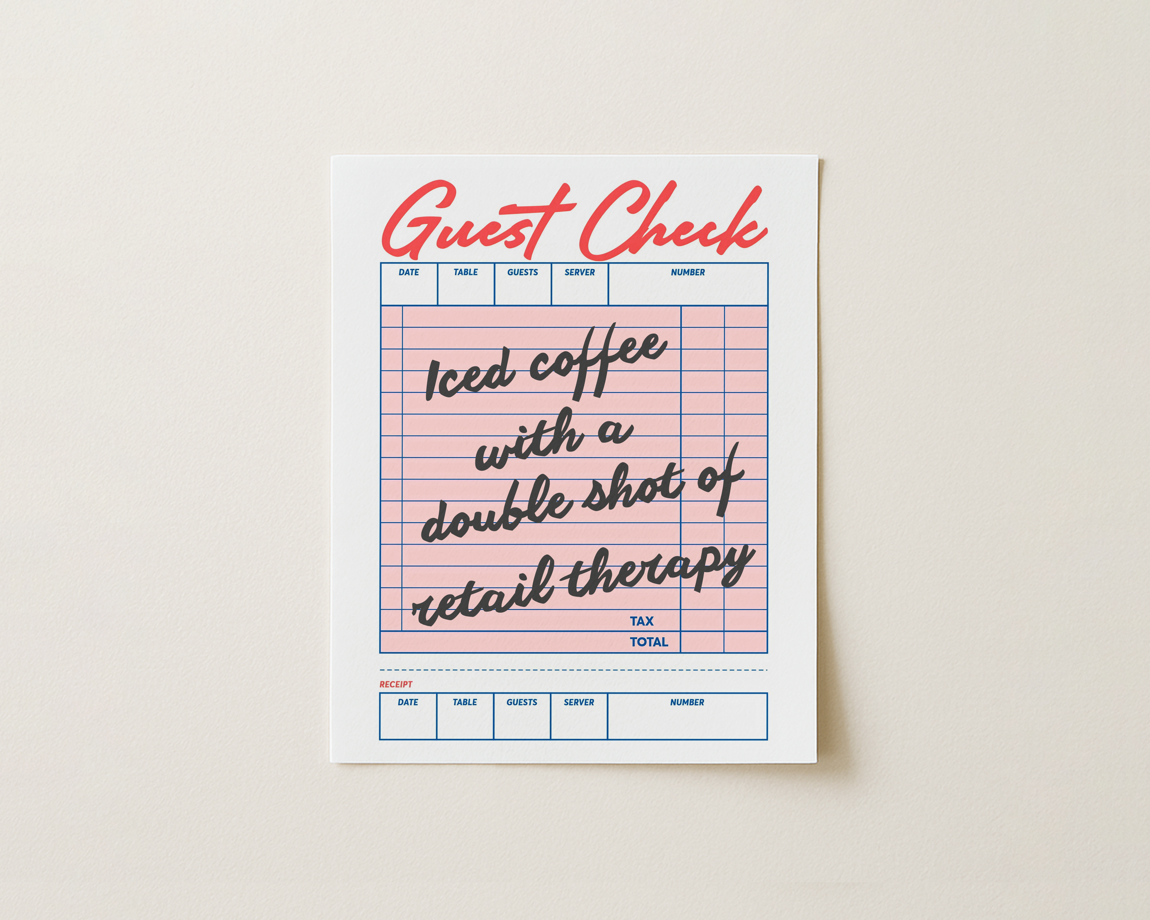 Guest Check - Art Print