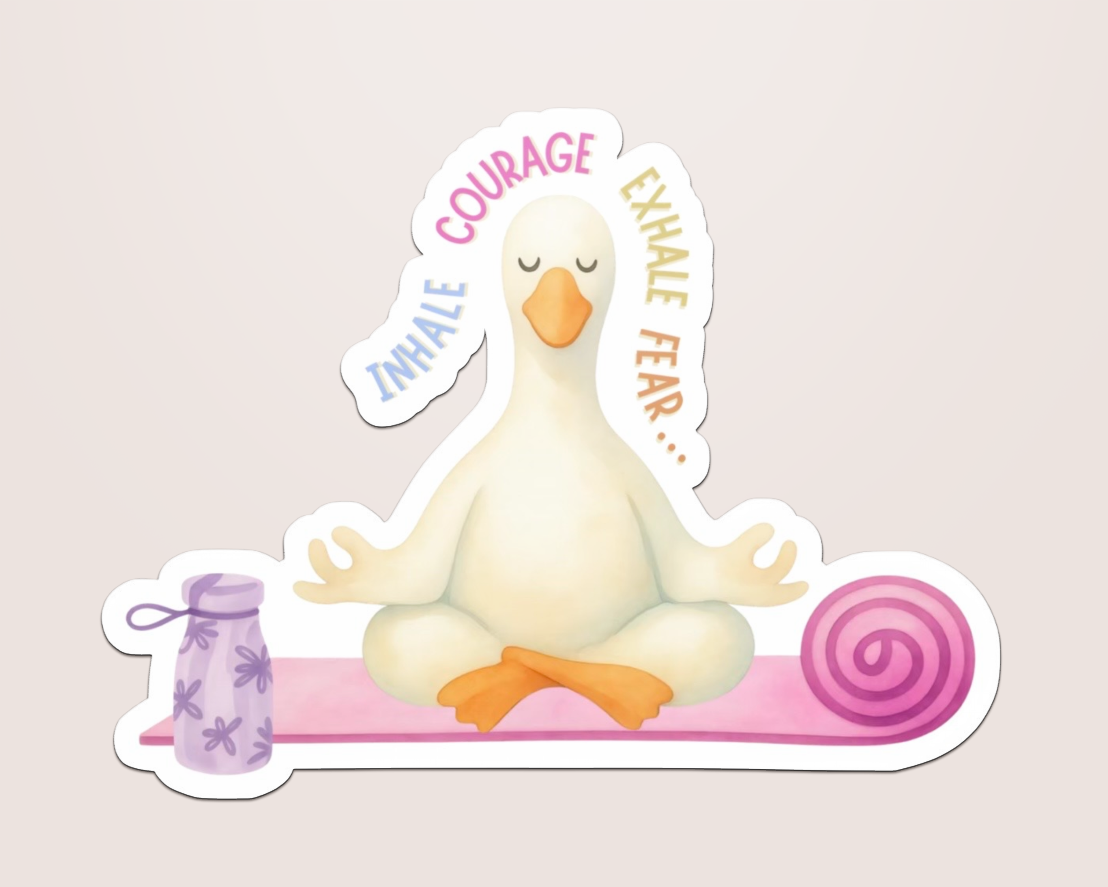 Yoga Duck (English) - Vinyl Sticker