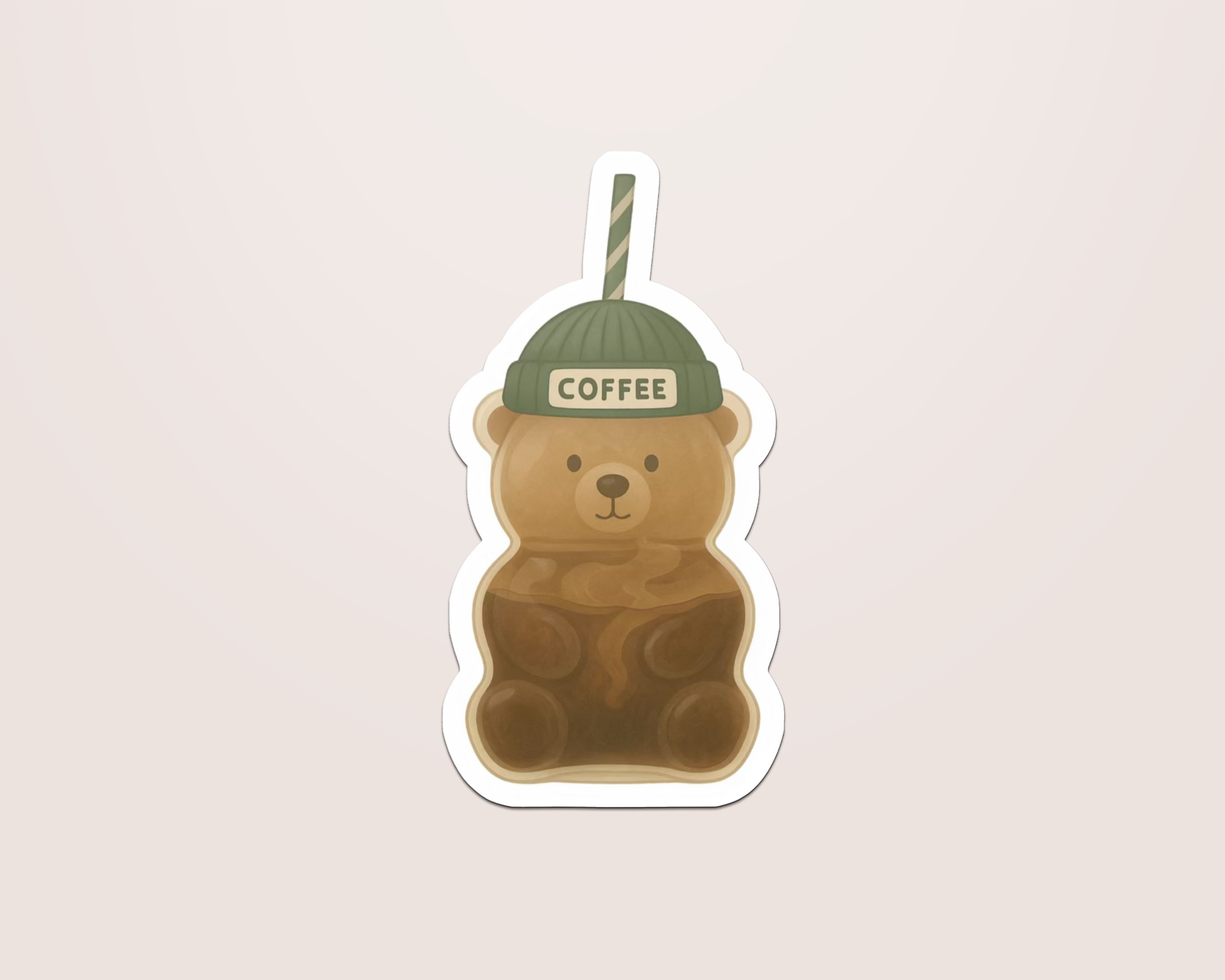 Coffee Bear Cup - Vinyl Sticker