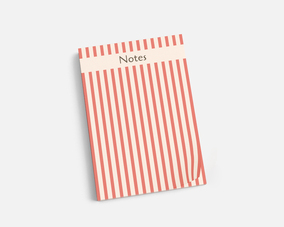 Coral Stripe - (5"x7") Notepad