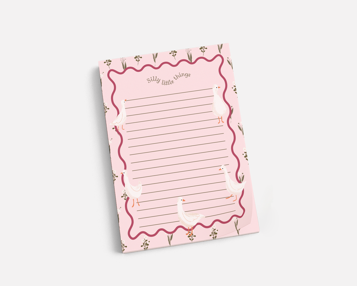 Strawberry Cream Goose - (5"x7") Notepad