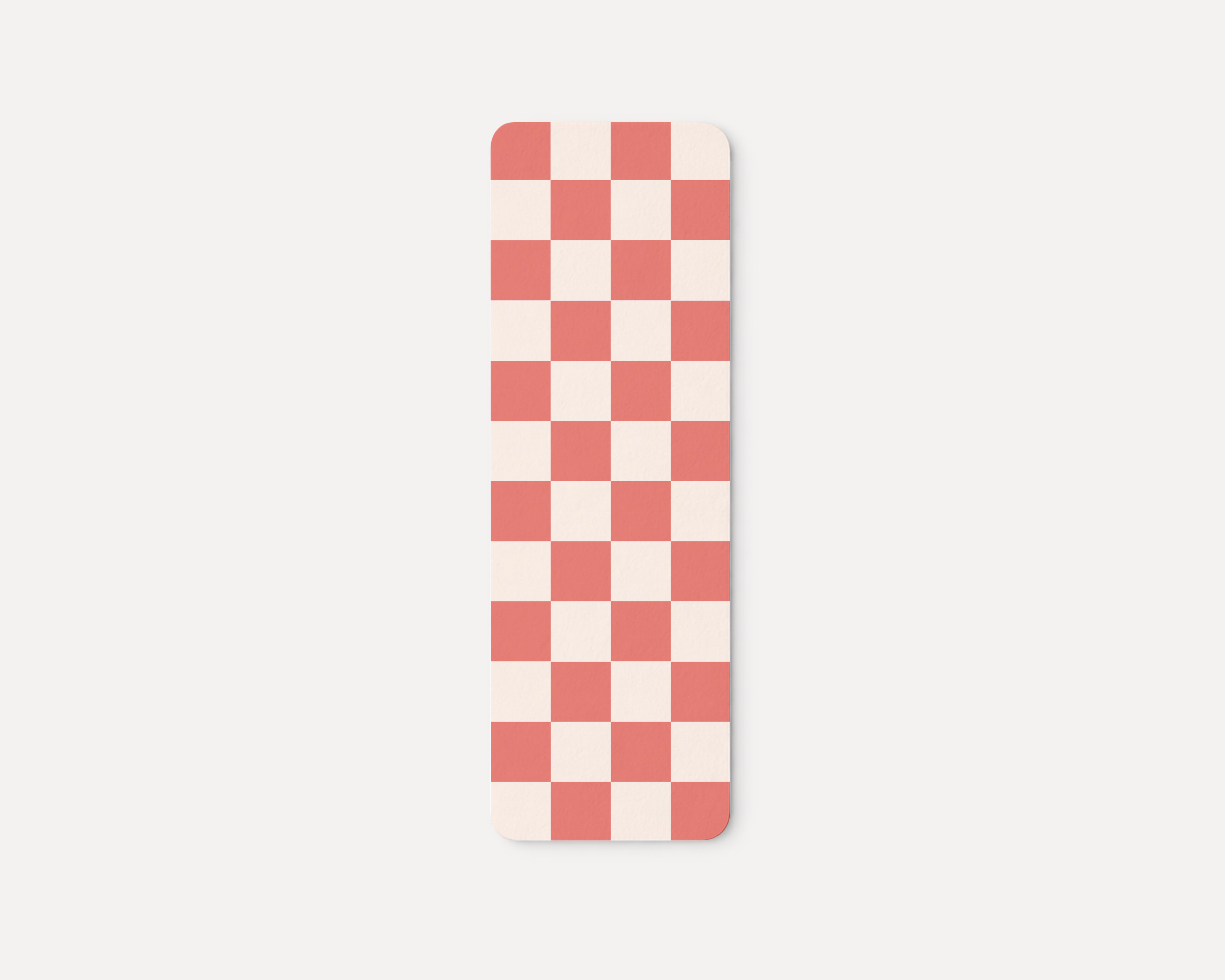 Coral Checkered - Bookmark