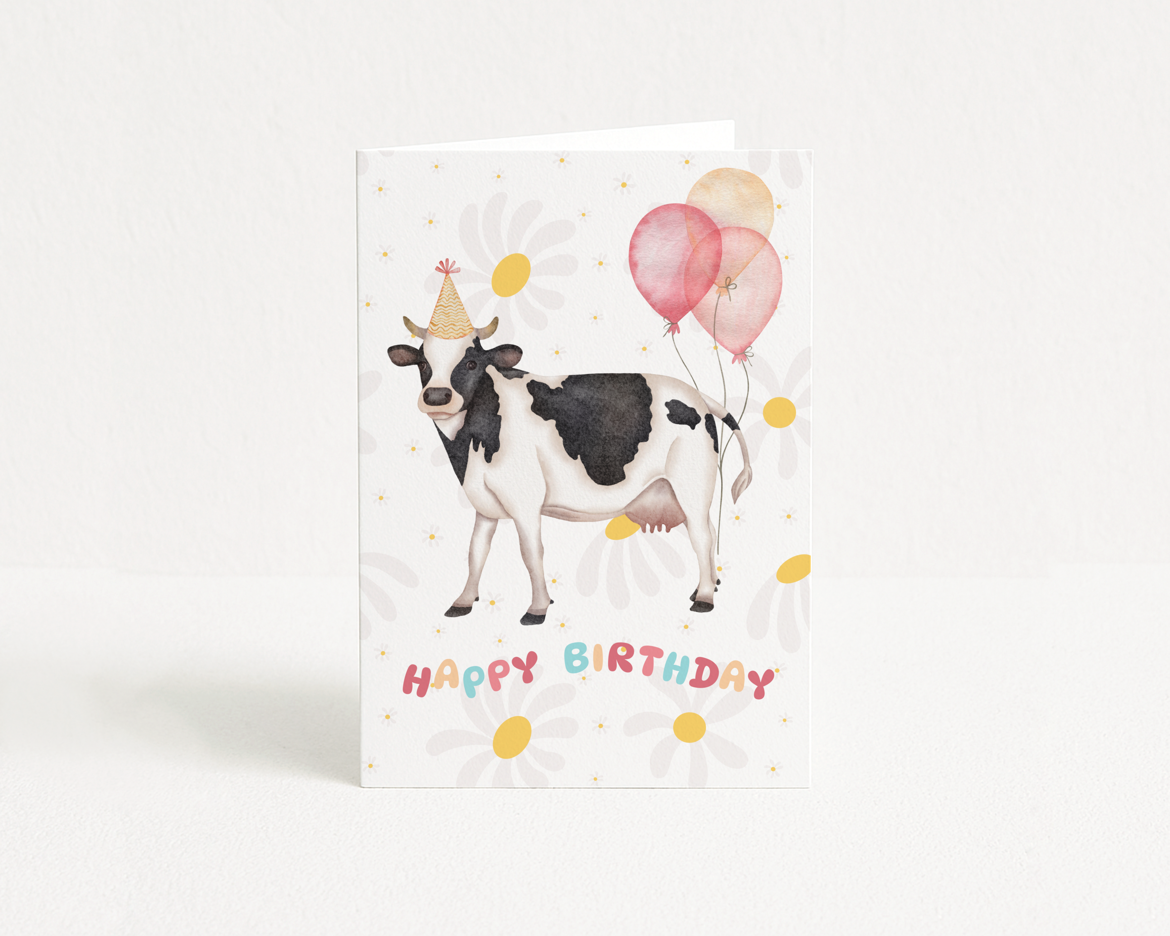Birthday Cow - Greeting Card