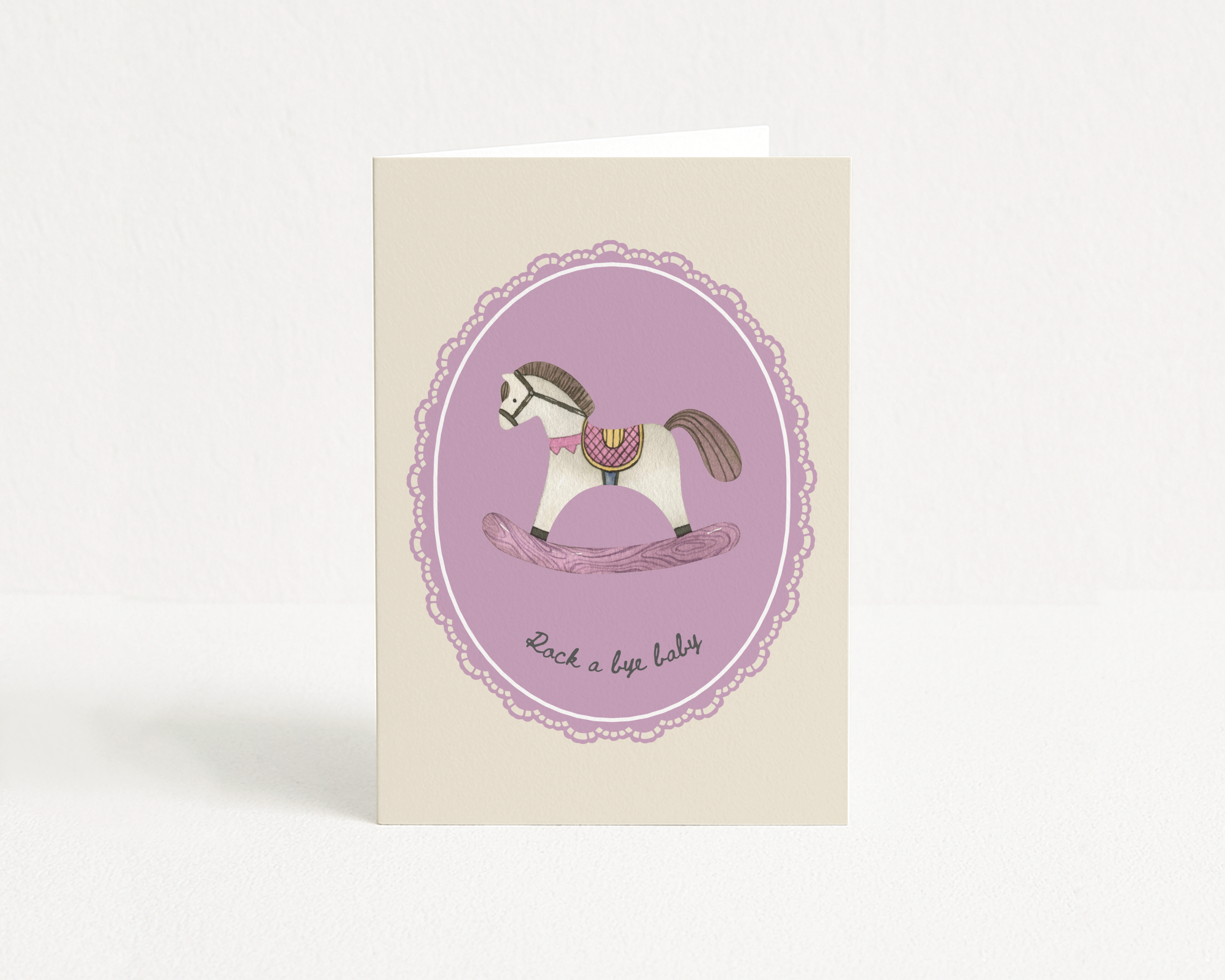Rocking Horse (Purple) - Greeting Card